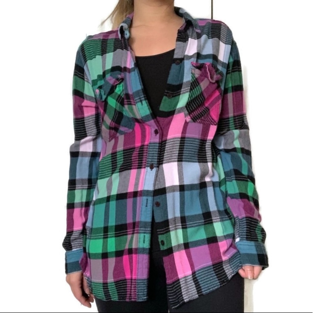 UO BDG Multicolor Boyfriend Flannel Sz M